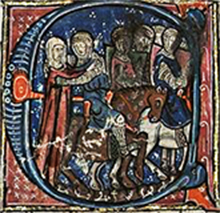 Ida despidiendo a sus tres hijos Godofredo, Balduino y Eustaquio